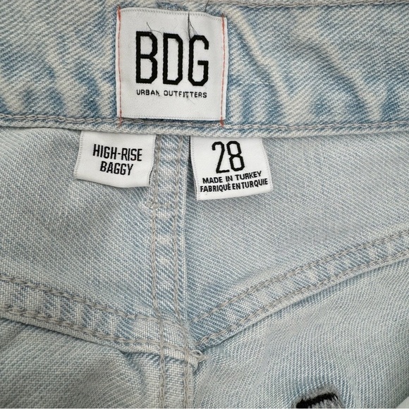 BDG Urban Outfitters High-Rise Baggy Jeans Bleached Light Wash 90’s Skater 28 - Picture 13 of 15